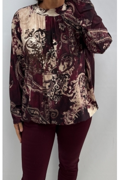 Shirt van DIKKERE stof en opstaande kraag Jill Renaissance burgundy