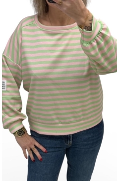 Gestreepte sweater met label Gacy groen