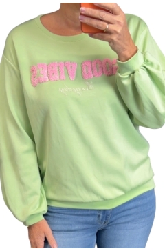Sweater good vibes groen (SWD)