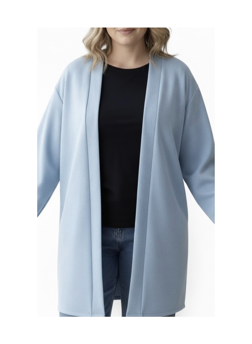 Oversized blazer met boord Wilma licht blauw