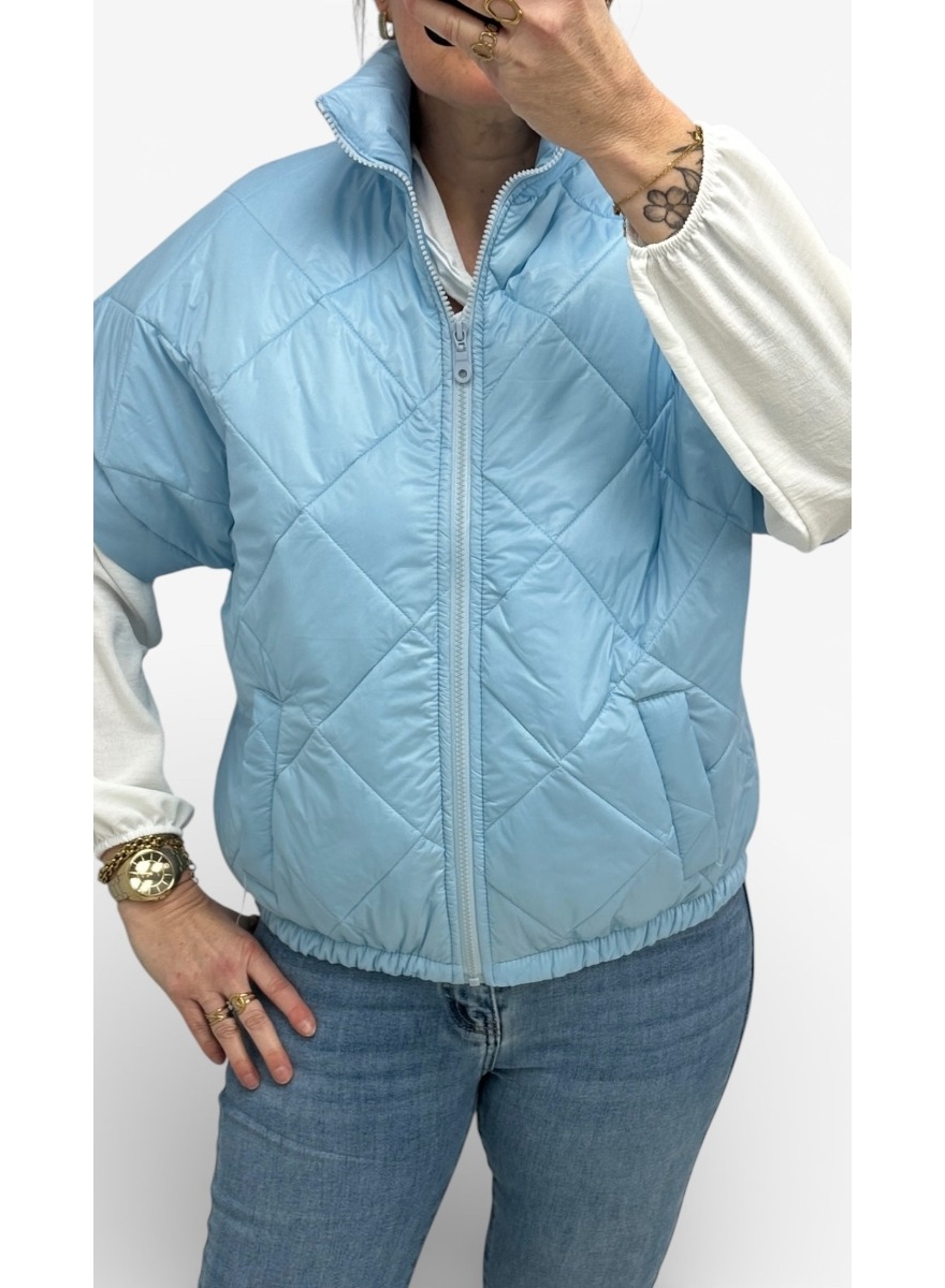 Bodywarmer met ruit uni blauw