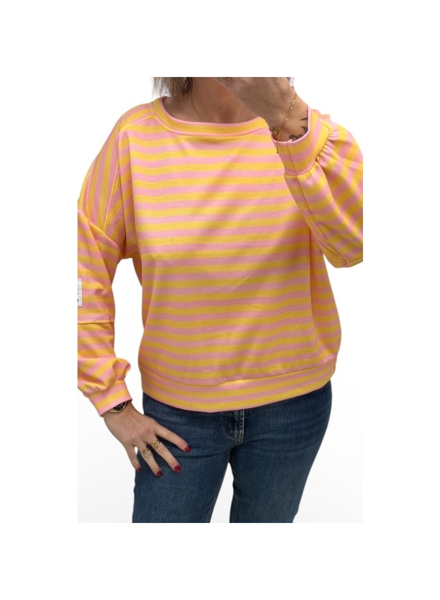 Gestreepte sweater met label Gacy geel