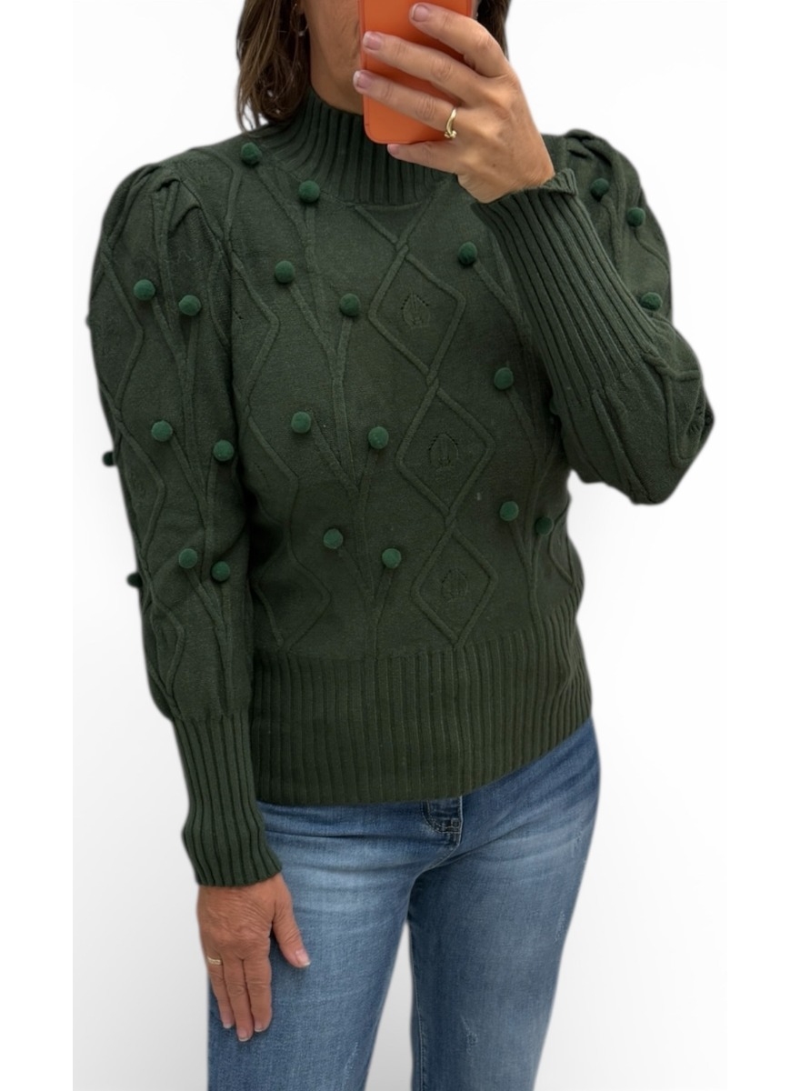 Trui met versiering en bolletjes Patricia army SALE