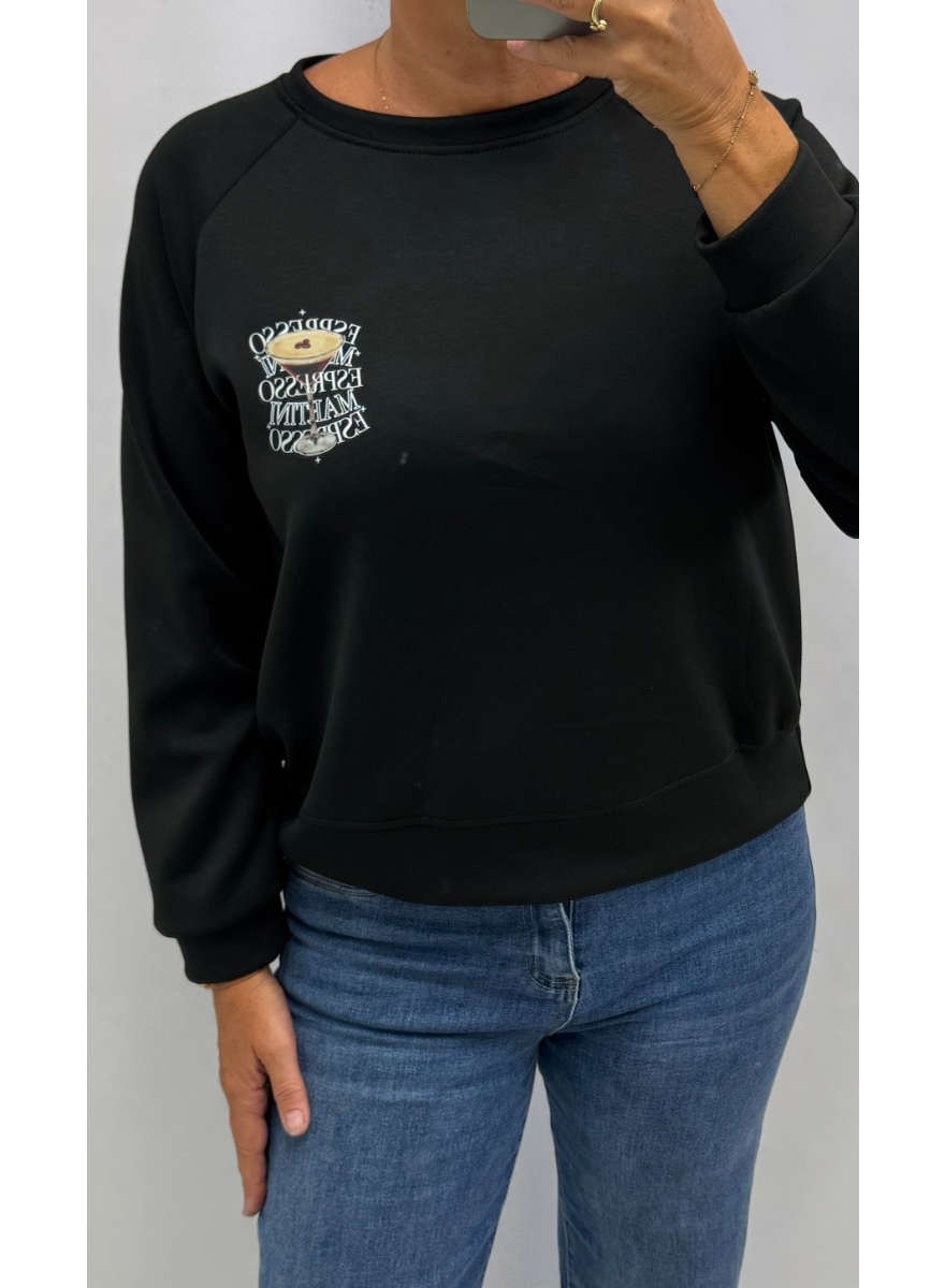 Sweater espresso martini zwart