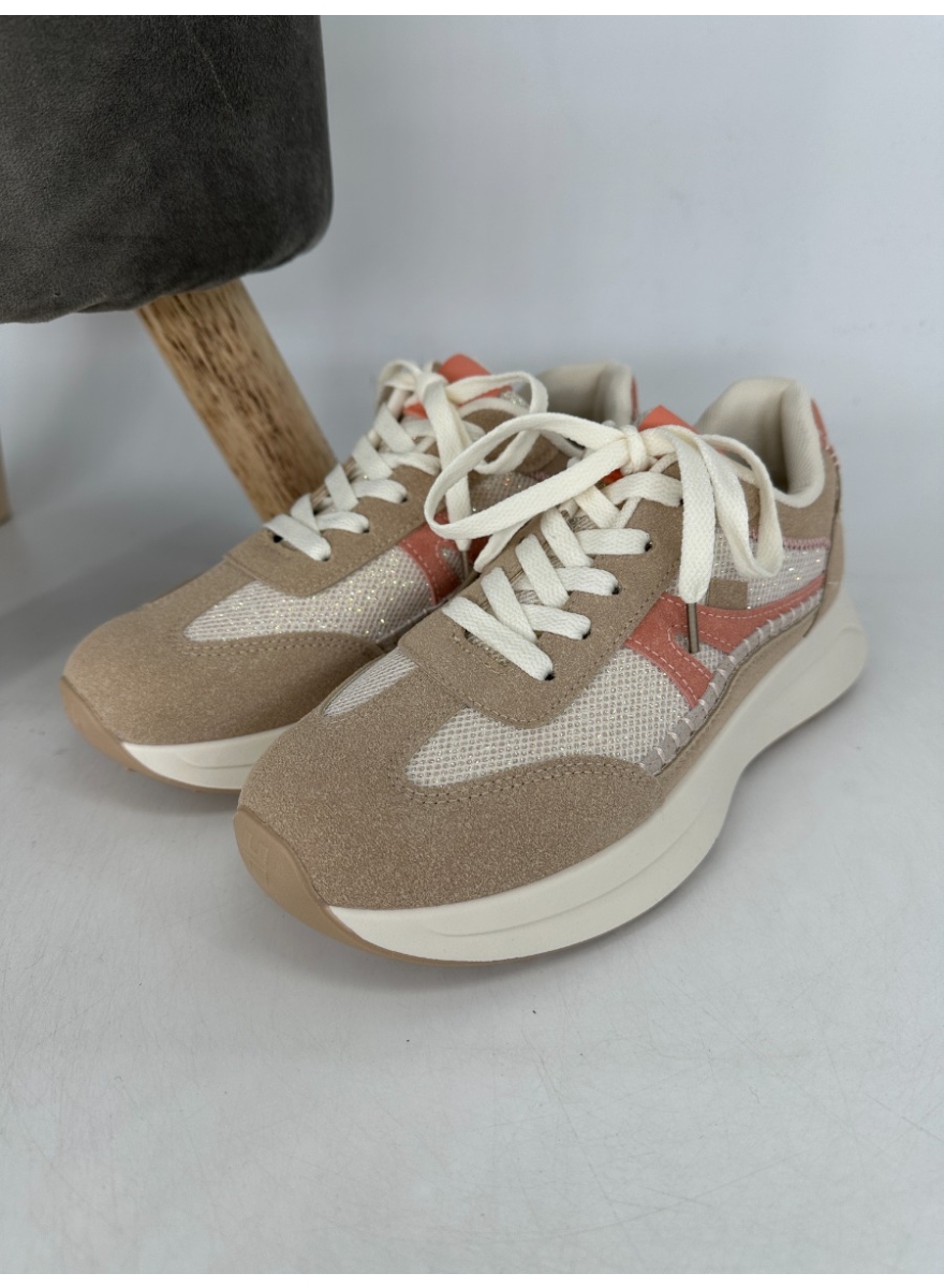 Sneaker met sparkle beige (1W-N17) SALE