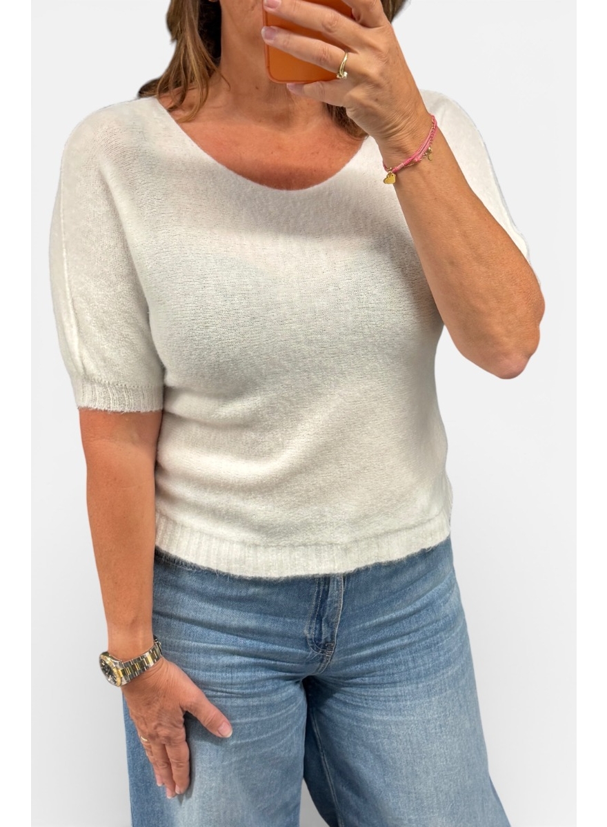 Zachte trui met ronde hals Alpaca off-white