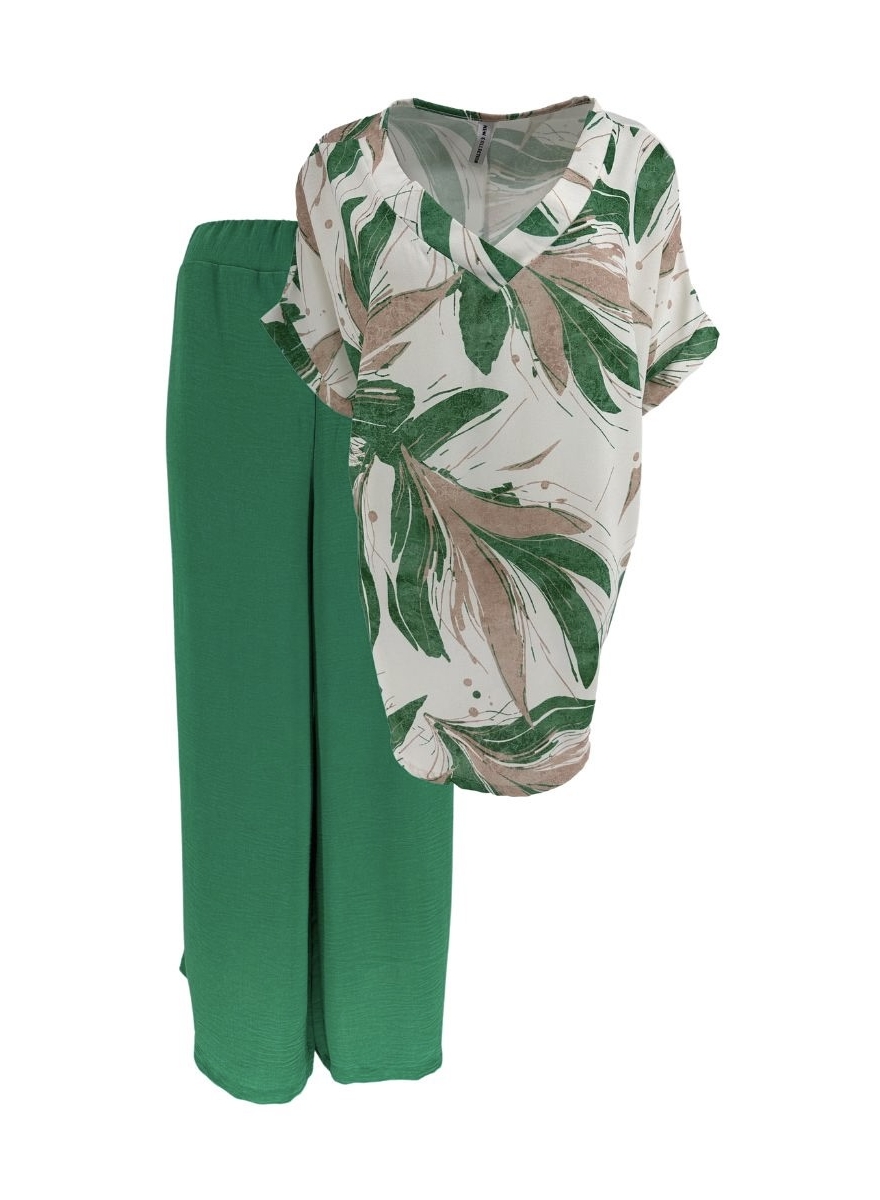 2-delig set met shirt en broek Fantail helder groen.(2dsd)