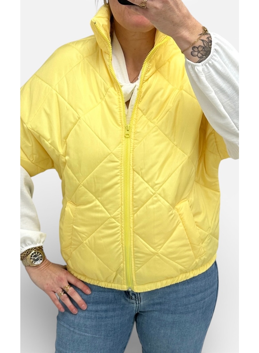 Bodywarmer met ruit uni geel