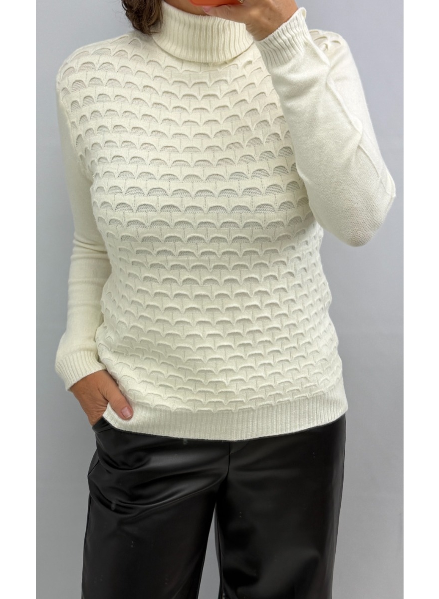 Trui met golf details off-white (502) YT facebook