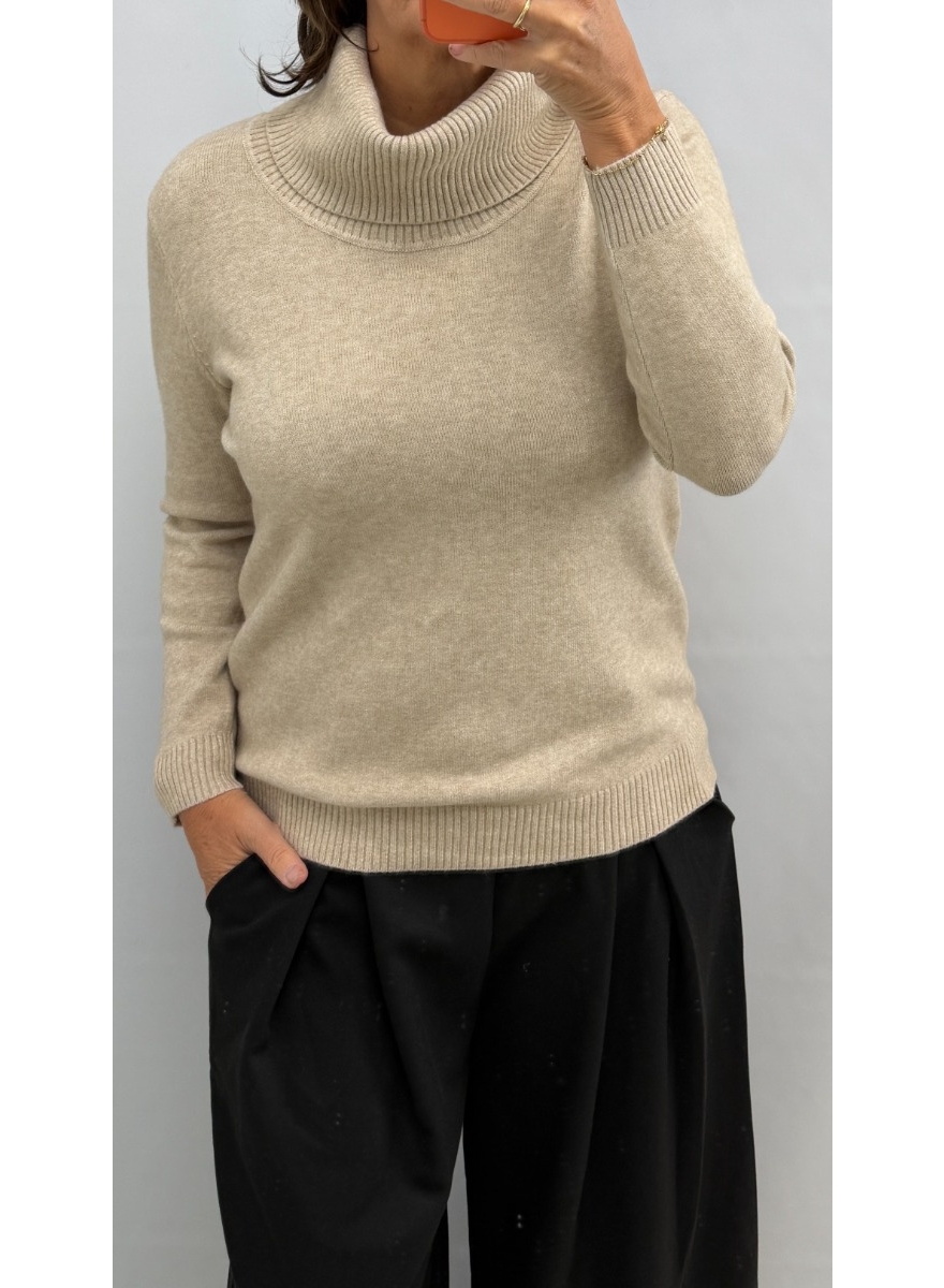 Trui met lange mouw en HANG coll Cora beige