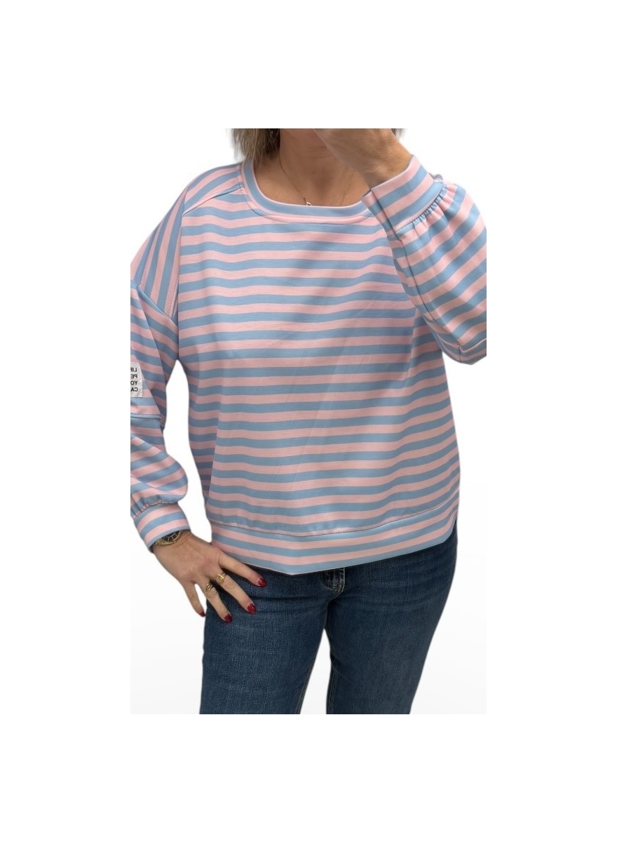 Gestreepte sweater met label Gacy blauw