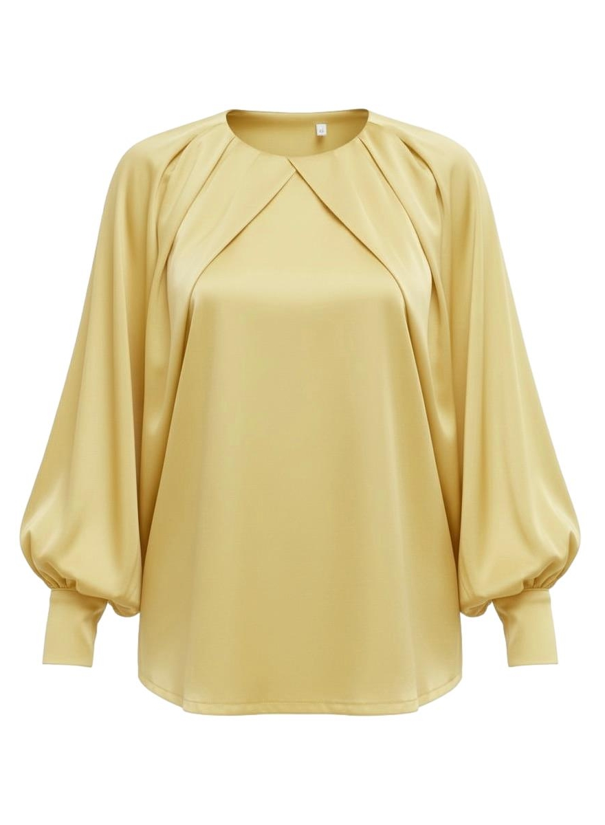 Satijn-look blouse met plooien Presley geel
