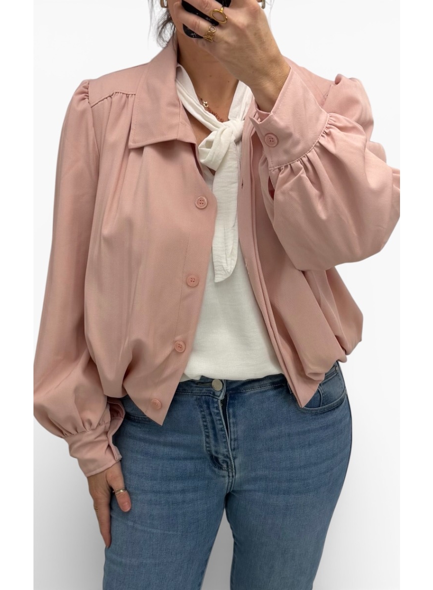 Jasje met elastiek aan de onderzijde en knopen Pennie oud roze