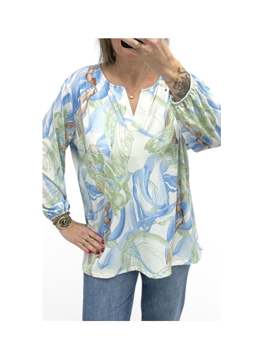 Shirt met lange mouw en opstaande boord Jony motion blauw