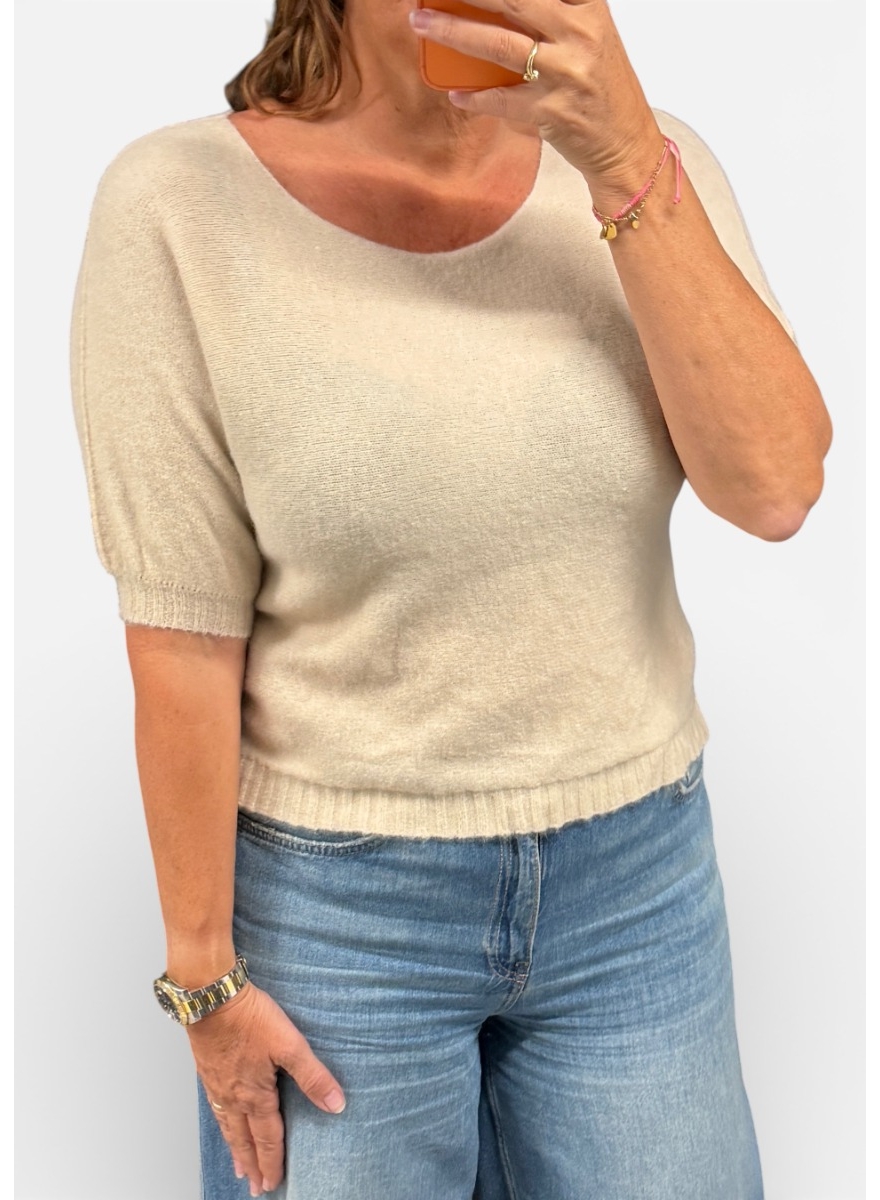 Zachte trui met ronde hals Alpaca beige