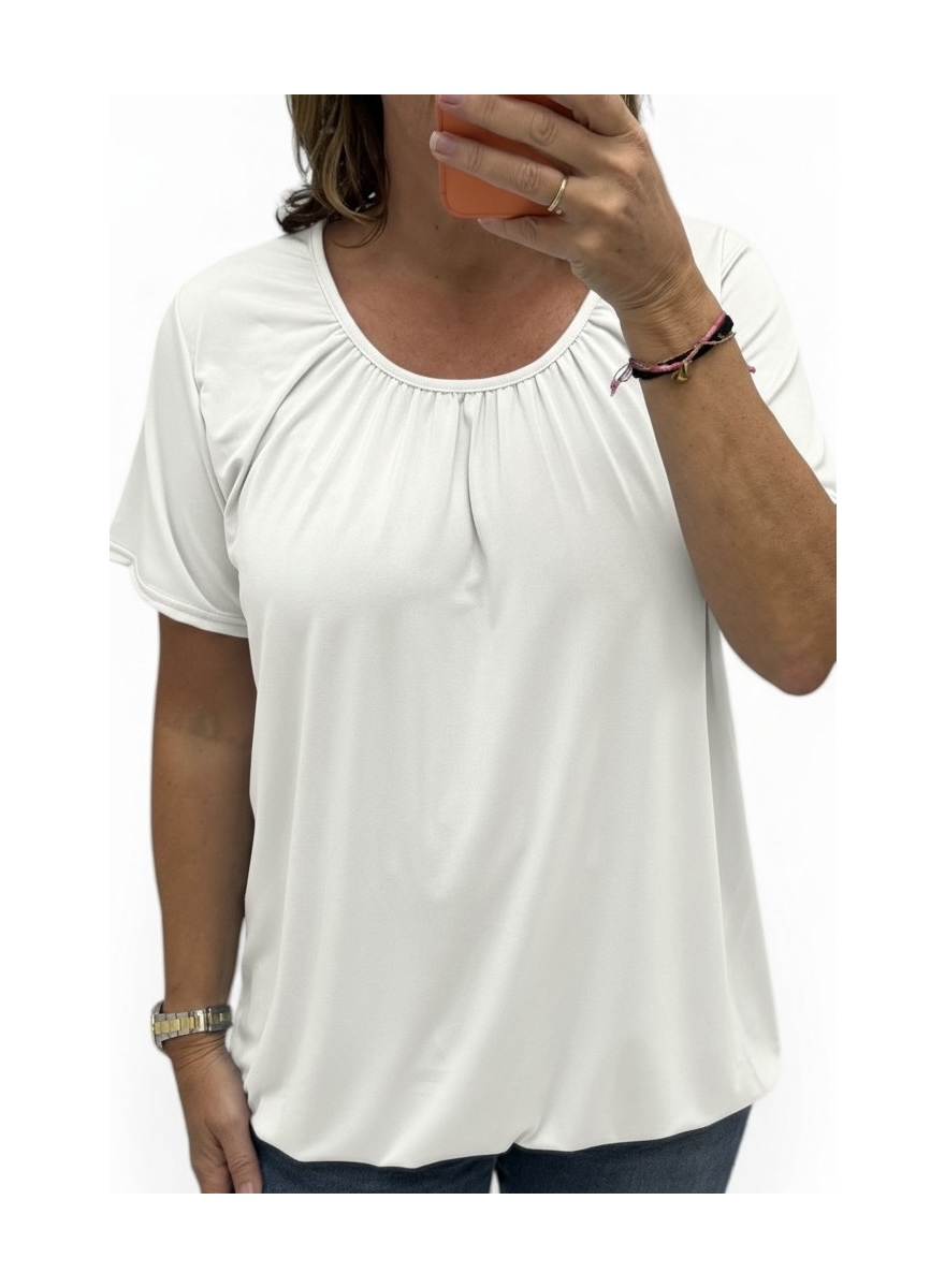 Basic ballon shirt TRAVELSTOF met korte mouw uni off-white BBT