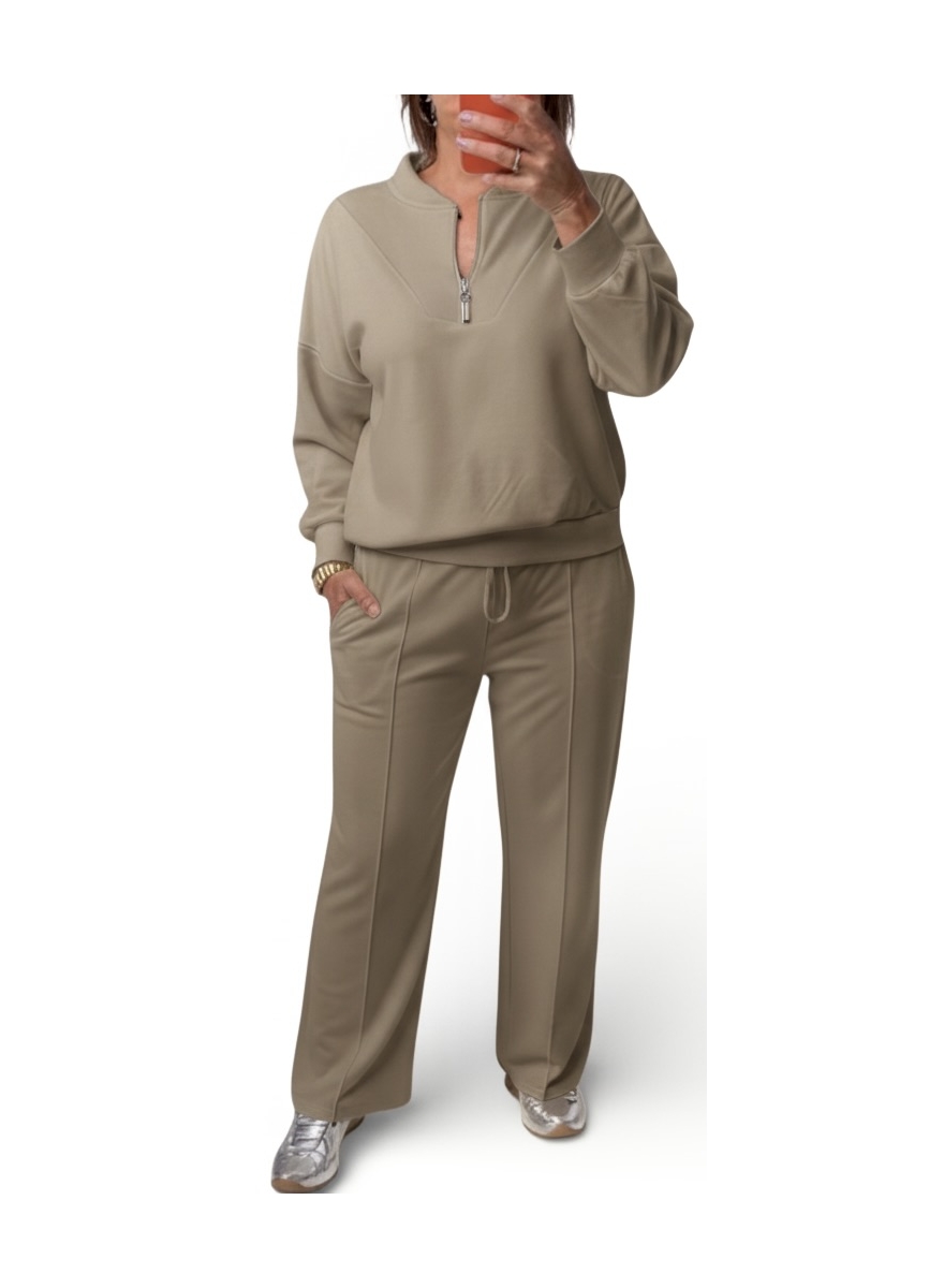 2-delig set met sweater en rits Viola taupe COS