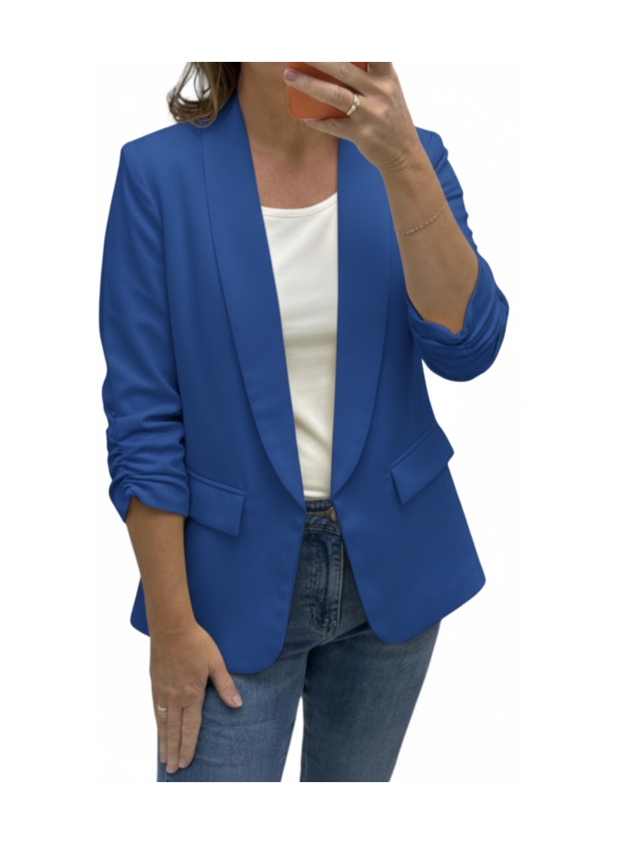 Colbert met smock-mouw Didi kobalt