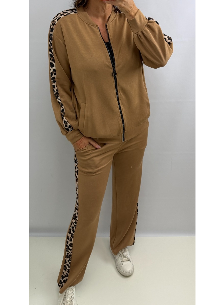 2-delig set met panterprint bies Chayenne camel SALE 