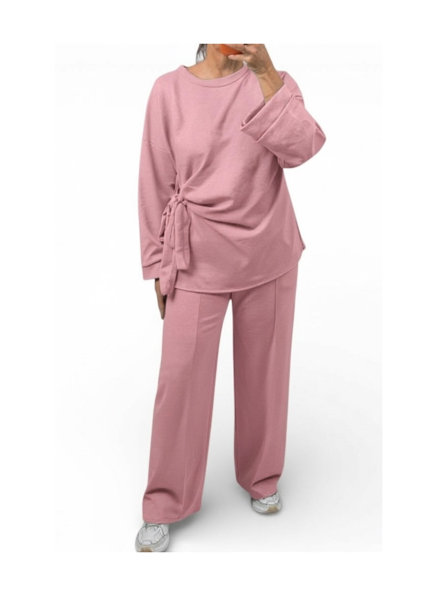 2-delig set met trui en strik aan de zijde Linda licht roze