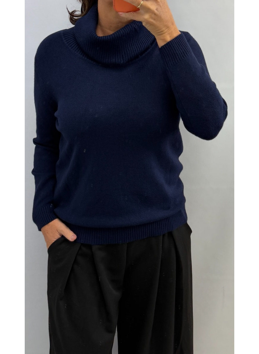 Trui met lange mouw en HANG coll Cora donker blauw