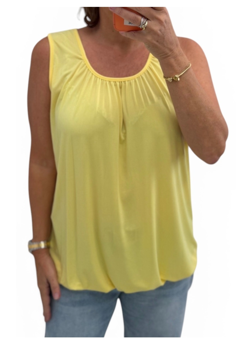 Basic ballon top in TRAVELSTOF uni geel BBT