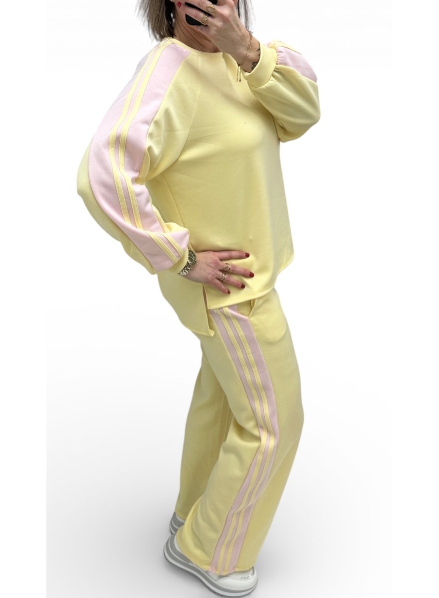 2-delig set met BREDE bies geel