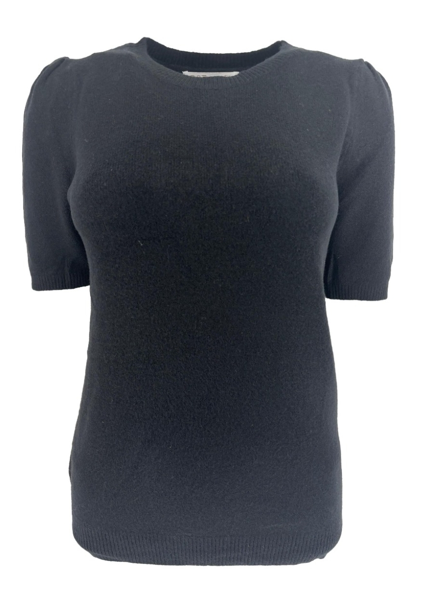 Zacht truitje met korte mouw en ronde hals zwart (DZ-8967)