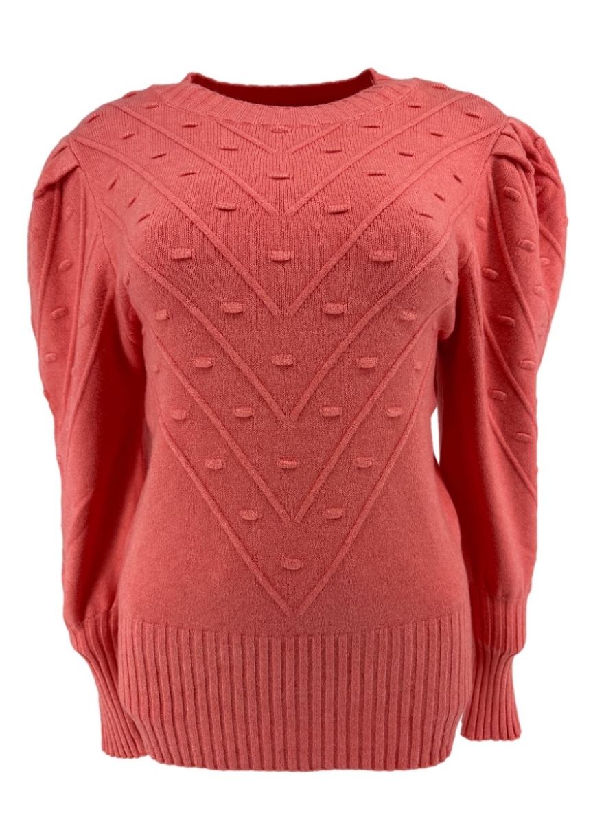 Trui met bolletjes reliëf Patricia koraal (tkd