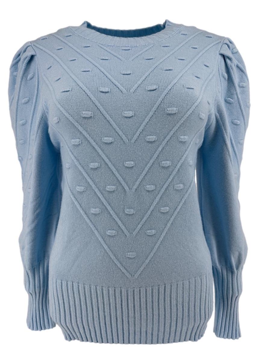 Trui met bolletjes reliëf Patricia licht blauw (Tkd