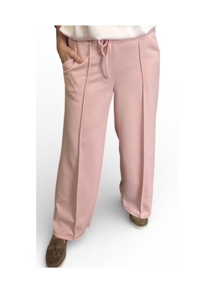 Broek met koord en naad Gioosa licht roze