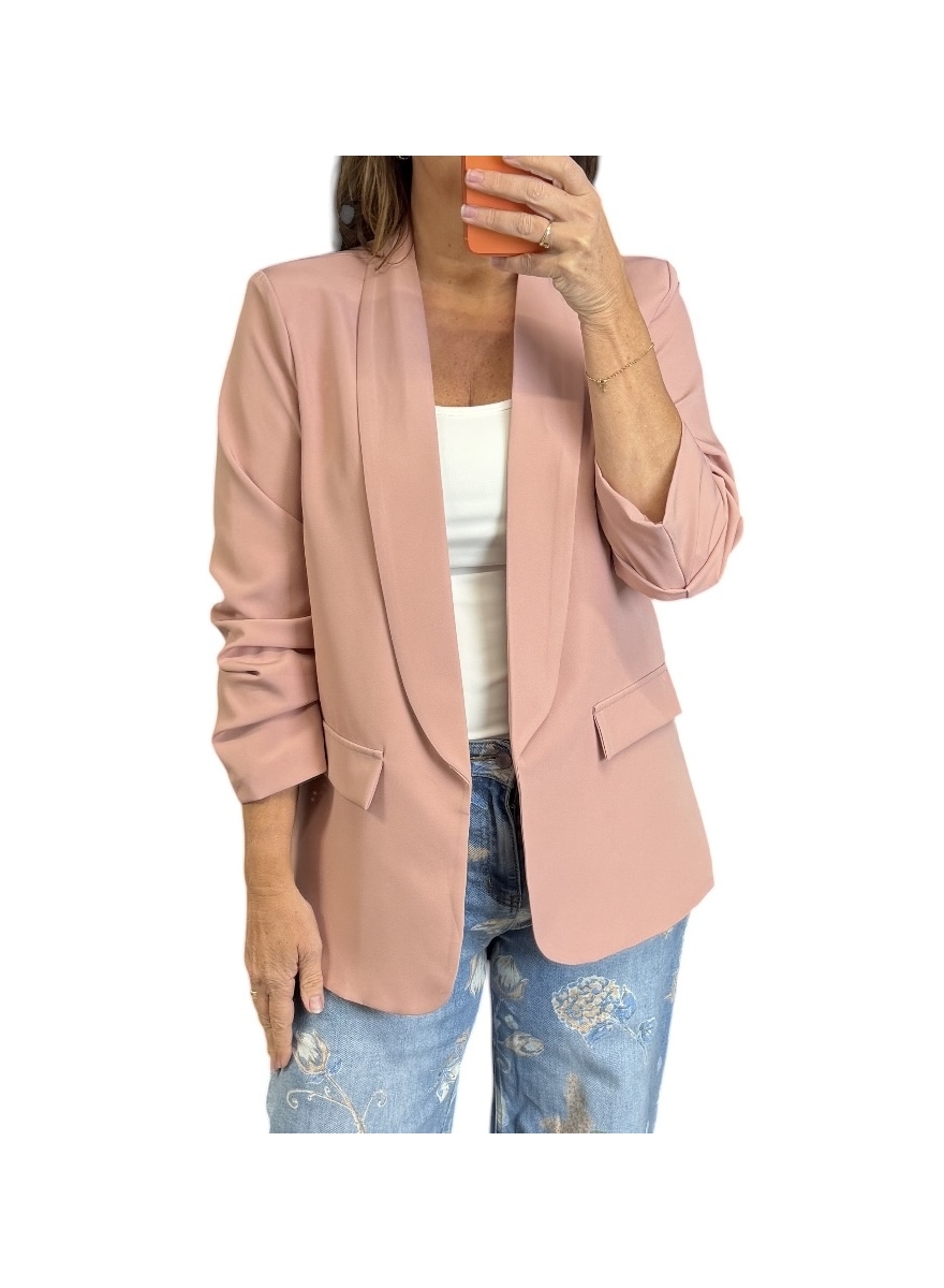 Colbert met smock-mouw Didi oud roze