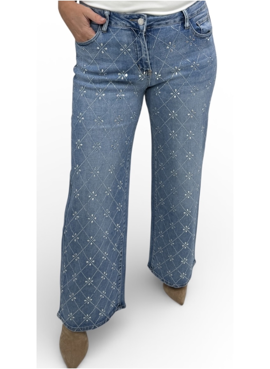 Kathy jeans met strass stenen (C138)