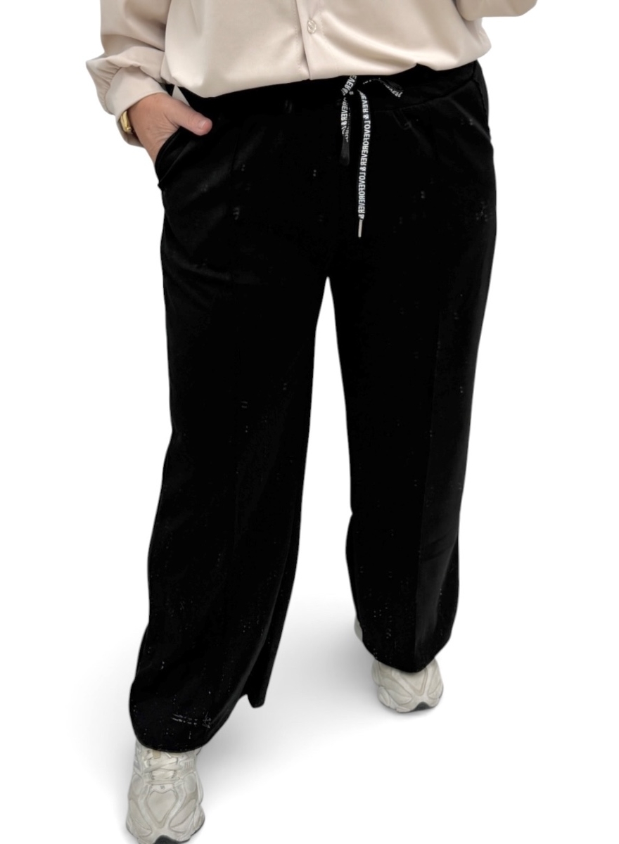 Broek met koord love forever zwart swd