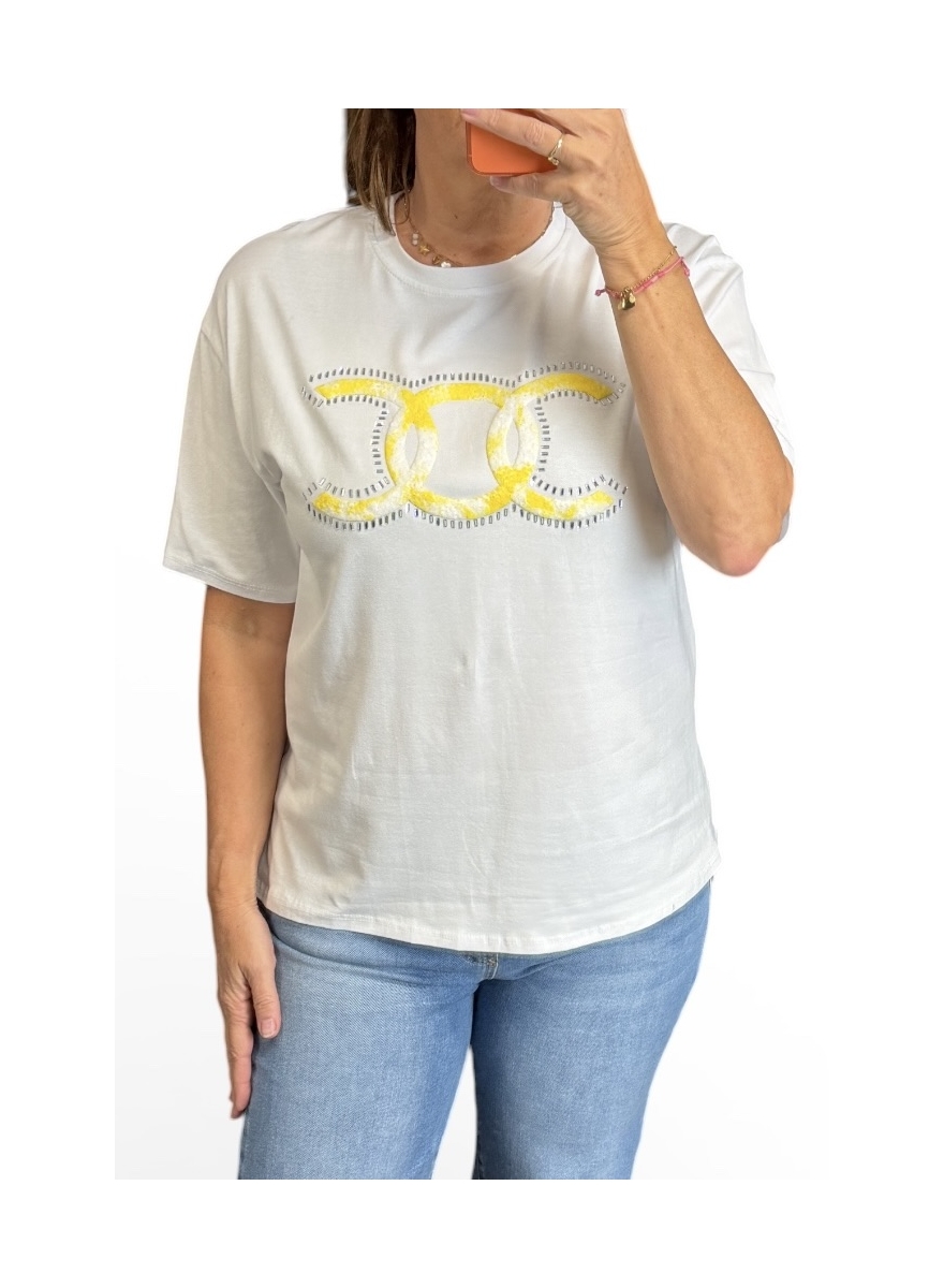 Shirt met korte mouw 3D CC geel