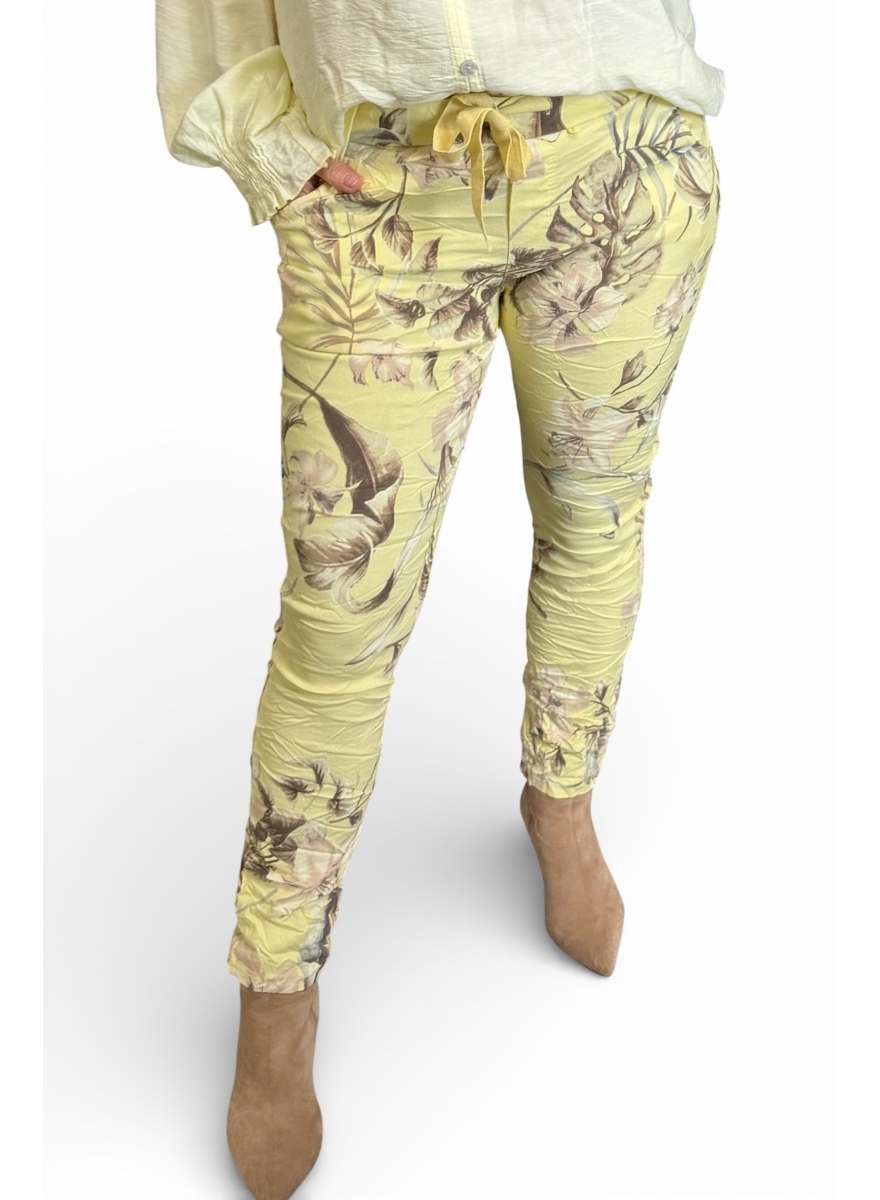 Italy broek Lelie geel