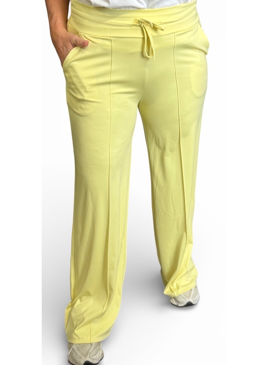 Travelstof broek met rechte broekspijp Juliët geel (TVB)