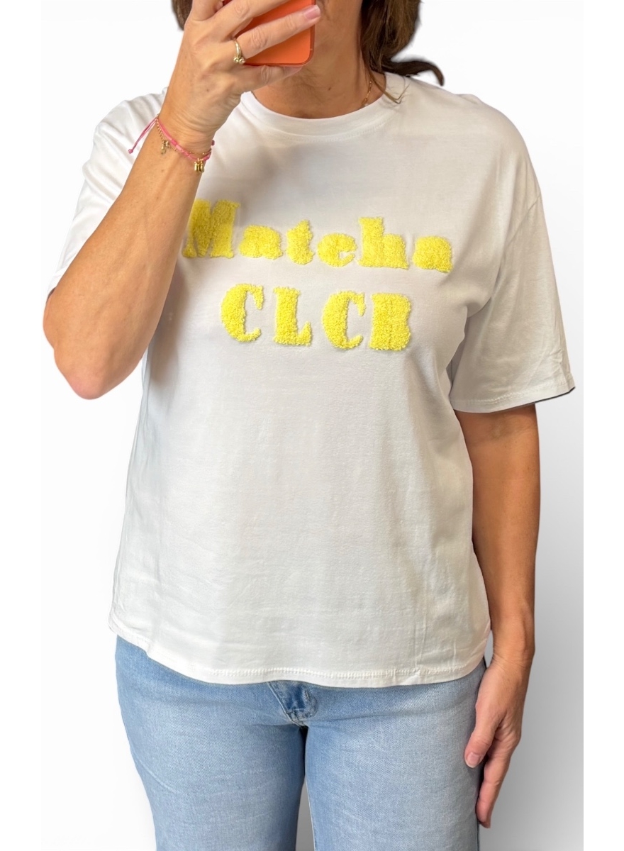 Shirt met korte mouw Matcha geel