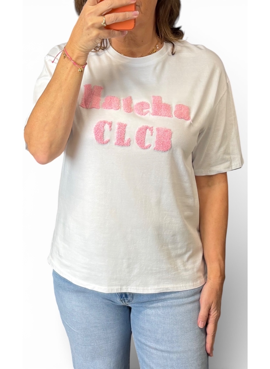 Shirt met korte mouw Matcha roze