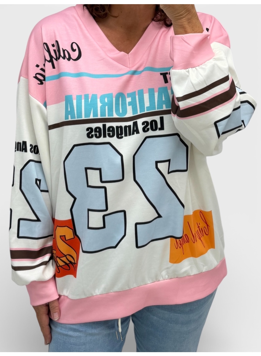 California trui size plus licht roze