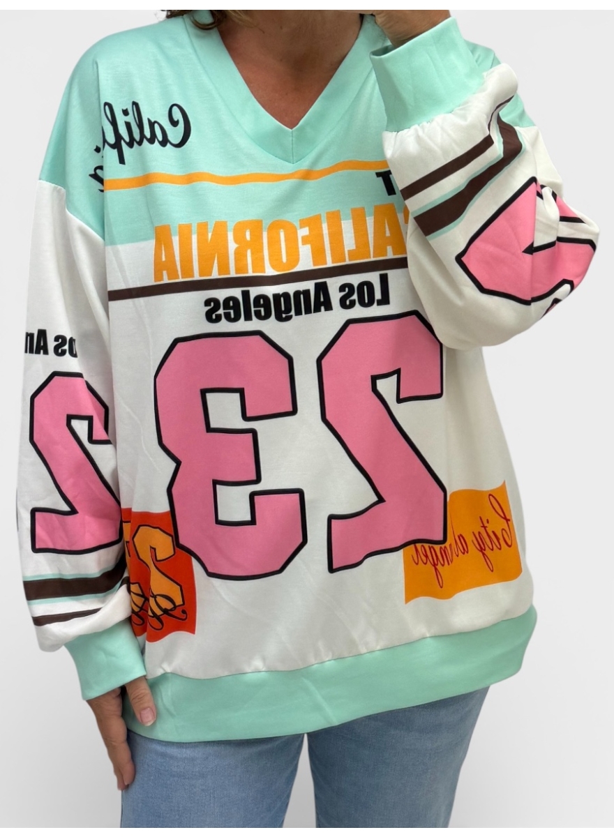 California trui size plus mint groen