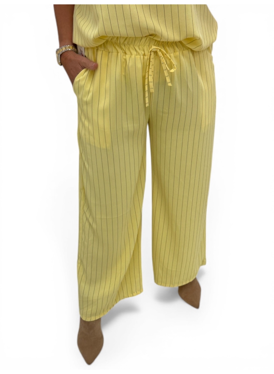 Broek met koord en strepen Marie geel
