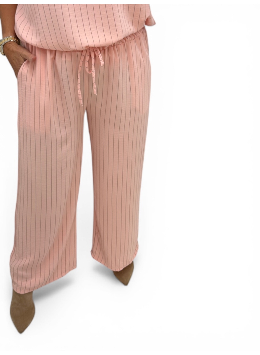 Broek met koord en strepen Marie zalm