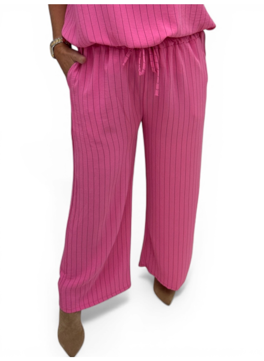 Broek met koord en strepen Marie fuchsia