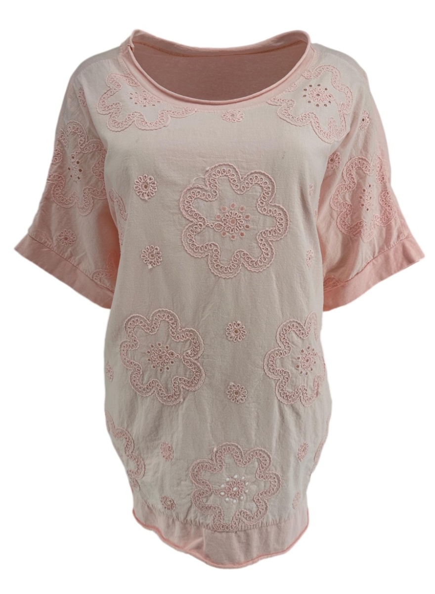 Shirt met bloemen Spongie licht roze. SALE