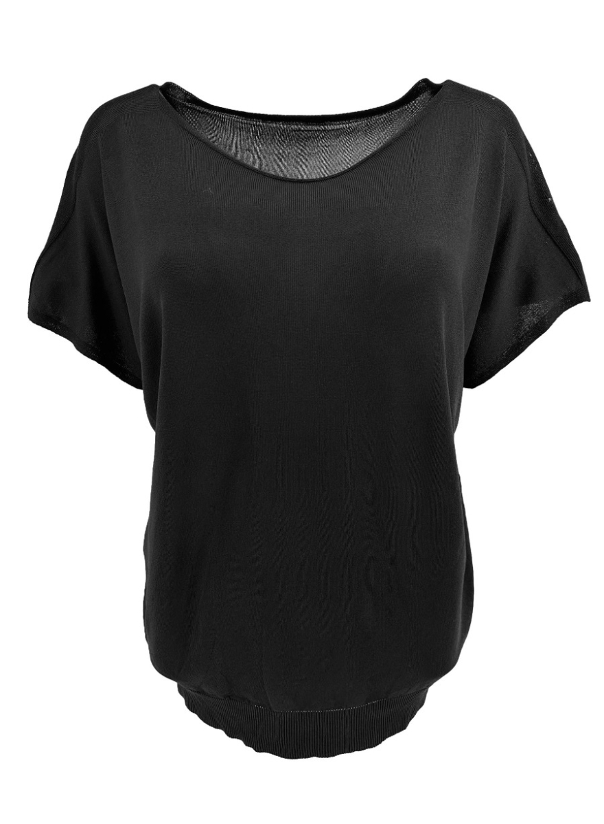 Shirt met boord aan de onderzijde Noor zwart