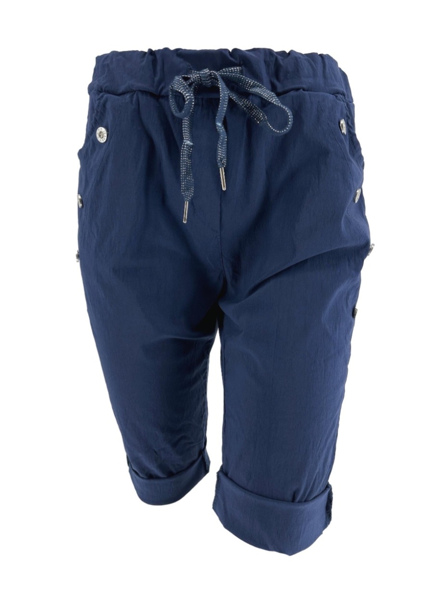 Italy CAPRI jogg-jeans met koord en knopen op de zak donker blauw