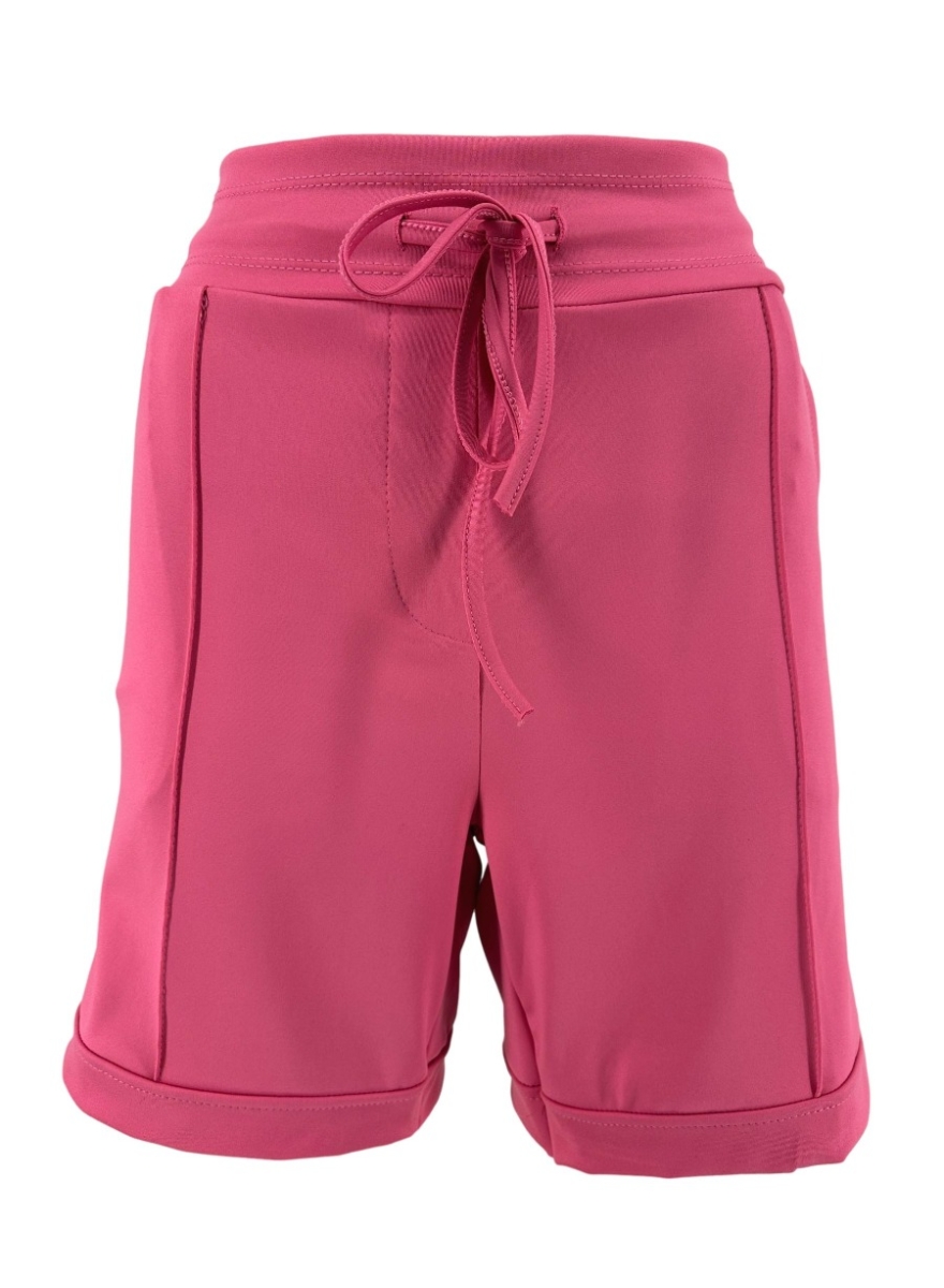 Travelstof short met naad aan de voorzijde Michelle fuchsia.  btsb (SALE)