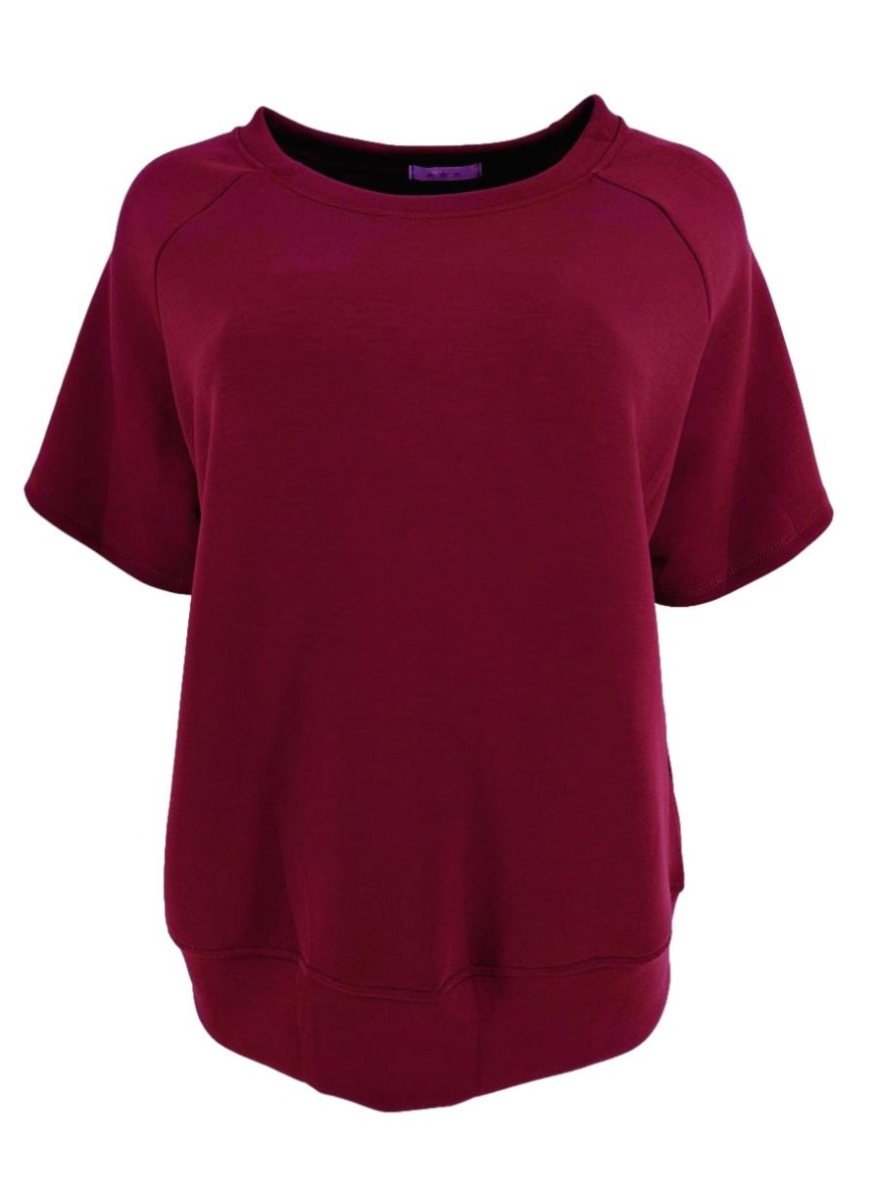 Sweatshirt met korte mouw en ronde hals Melle bordeaux