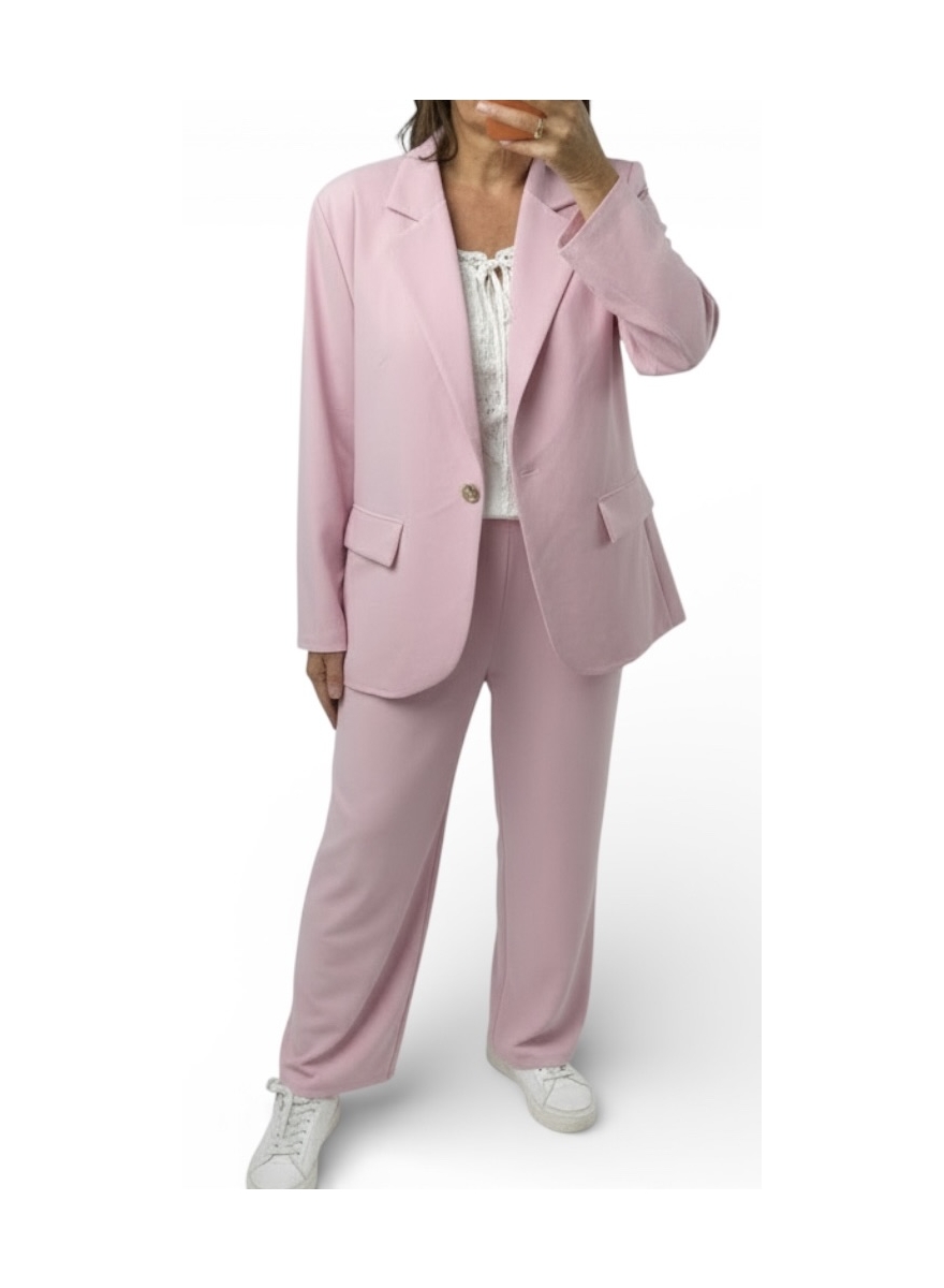 2-delig set met blazer en broek Debby licht roze